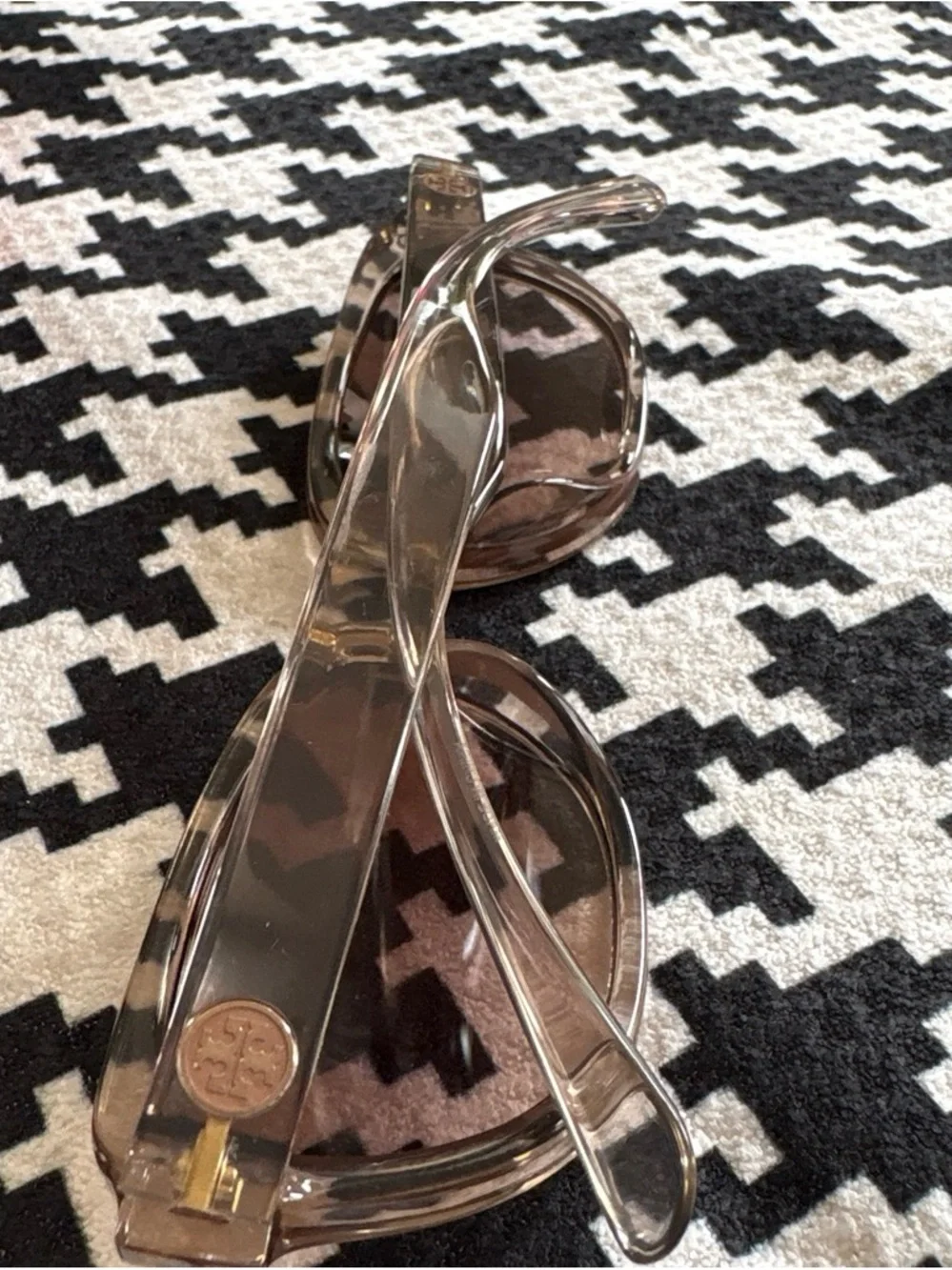 Tory Burch Clear Brown Frame Sunglasses with Brown Lenses